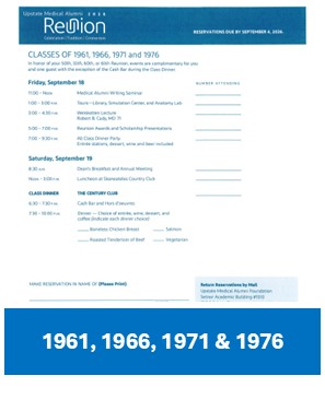 1961, 1966, 1971 & 1976 RSVP